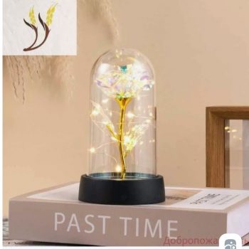 Ночник роза в колбе